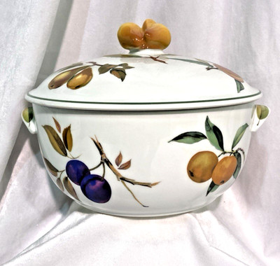 1986 Royal Worcester Evesham Vale Covered Casserole/Serving Dish with Lid (G)