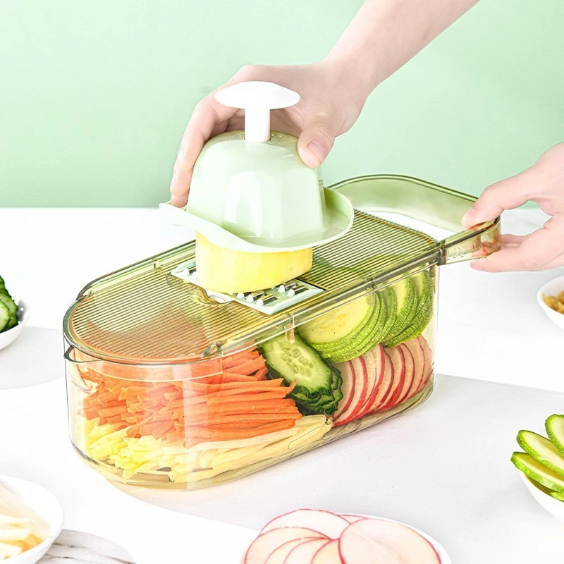 This is a multifunction vegetable chopper designed for quick and easy food prepa