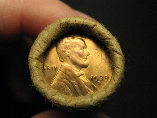 🌟ESTATE SALE🌟 BU UNC. 1930-1939 MM 50ct LINCOLN WHEAT CENT PENNY ROLL LOT 2