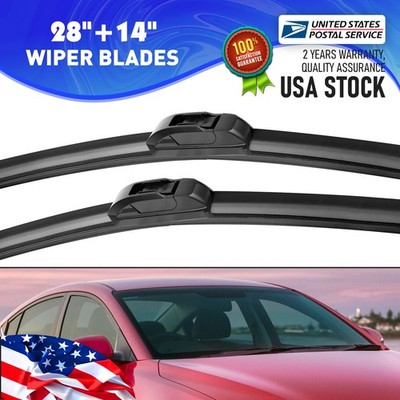 Windshield Wiper Blades 28'' 14'' Genuine US Black For Hyundai Elantra 2011-2016