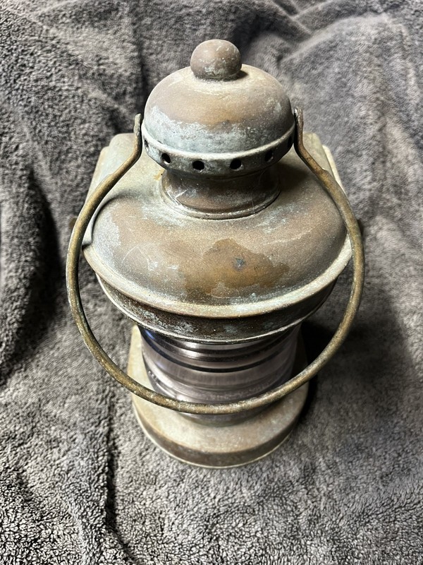 Robert Findlay N.Y. Brass Oil Lamp Nautical Maritime Ship Lantern, Beach House