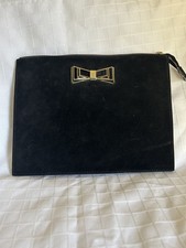 Ted Baker Convertible Black Clutch Crossbody Convertible Bag With Gold Metal Bow