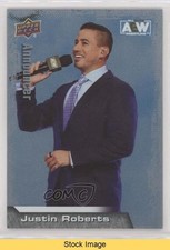 2022 Upper Deck AEW All Elite Wrestling Crew Silver Foil Justin Roberts READ 9kc