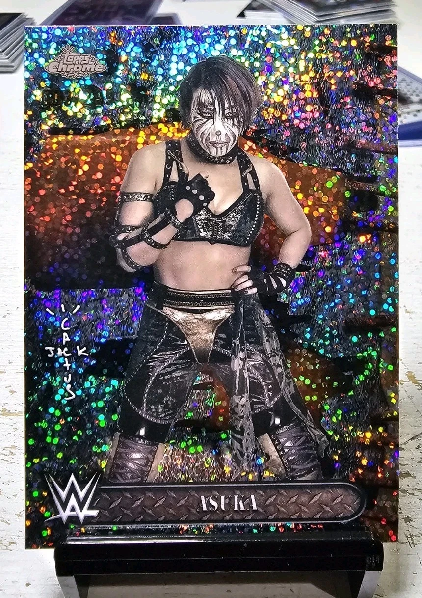 2025 Topps Chrome WWE x Cactus Jack - #21 Asuka Speckle Refractor /299