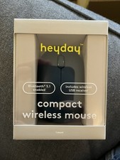 NEW Heyday Dark Teal Compact Wireless Mouse Bluetooth 5.1 w USB Includes Battery