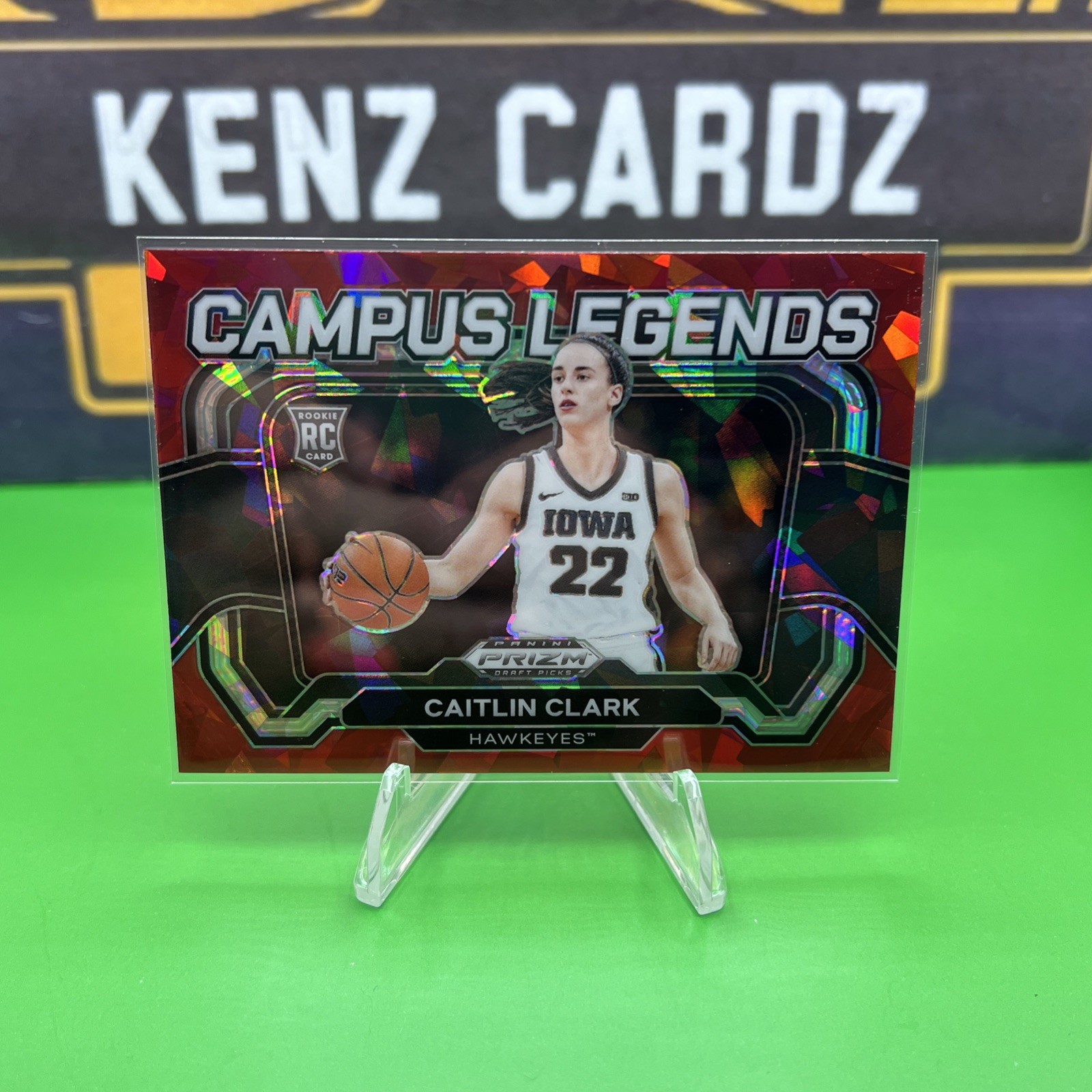 2024 Panini Prizm Draft Picks - Campus Legends Caitlin Clark #5 Red Cracked Ice