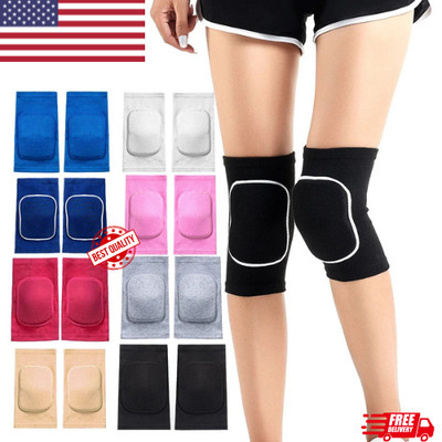 Pair Professional Knee Pads Sports Knee Support for Volleyball Dance Work Fitnes