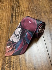 PRINCE BELLINI Polyester Men’s Tie Fruit Floral Colorful Made In USA Necktie