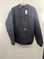 NWT Berne HJ51ND Heritage Duck Hooded Active Jacket Men XL Blue Canvas Full-Zip