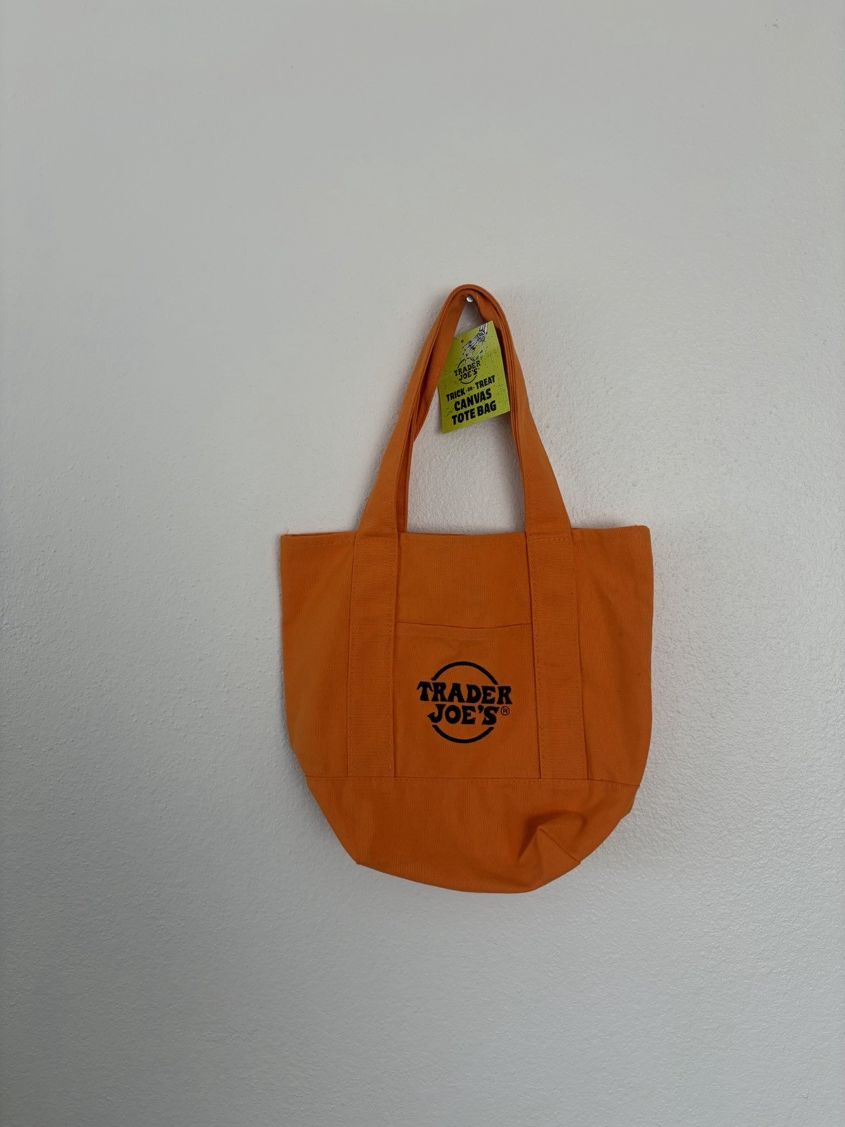 Trader Joe’s Orange Canvas Halloween Mini Tote Bag New With Tags