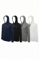 Men's Hooded T Shirt Polo Ralph Classic White Long Sleeves Brand New