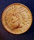 1883 Indian Head Cent 1C Choice Uncirculated Red, Red Brown