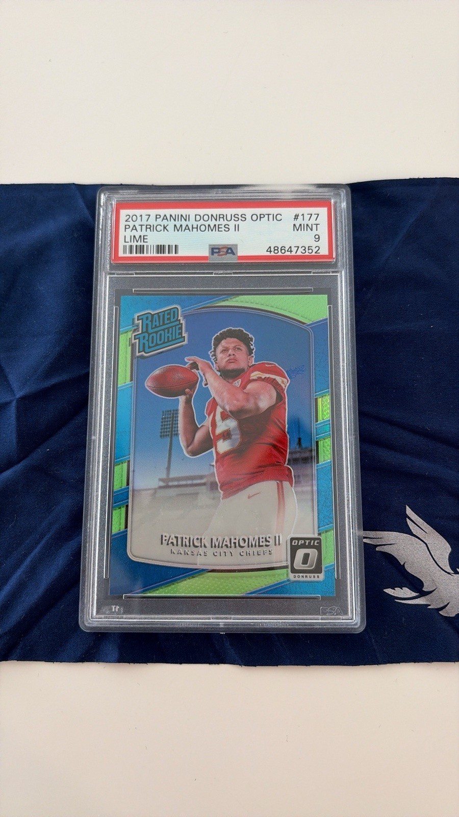 2017 Donruss Optic - Rated Rookie Patrick Mahomes II #177 Lime Prizm (RC)