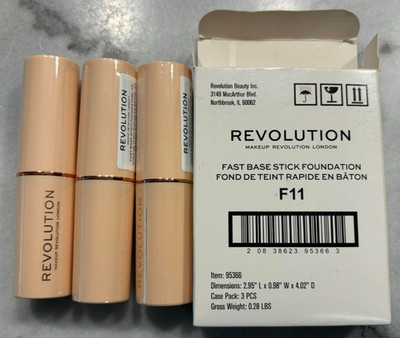Revolution Fast Base Stick Foundation F11 lot of 3