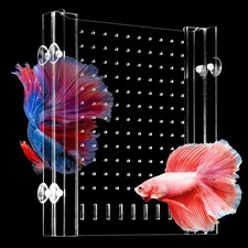 Aquarium Divider with Suction Cup, Adjustable Acrylic Fish Tank Separator, Cl...