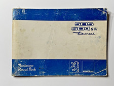 Original 1970s Peugeot 505 504sw Diesel Cars Maintenance Records Manual