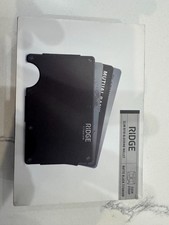 The Ridge Wallet Matte Black Titanium Slim RFID Blocking Cash Strap NEW