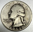 1944 P Washington 90% Silver Quarter Circulated Condition 25c US Coin - 2726
