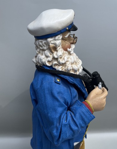Kurt Adler Ship Captain Santa Claus 10" Fabriché Figurine binoculars Hat Glasses - Picture 17 of 24