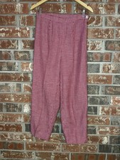 VTG Red Checked High Wasted Capri Pants Sz 4 Cottagecore Classic Americana Linen