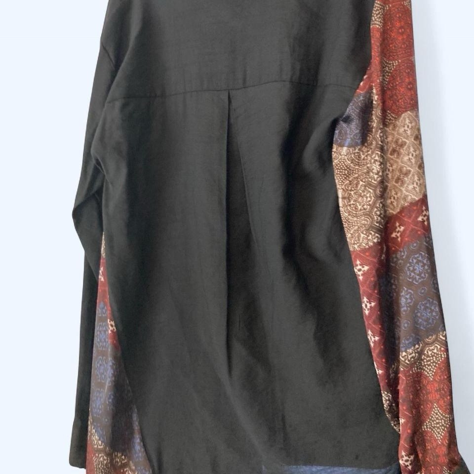 black and multi-coloured patchwork shirt with a l… - image 3
