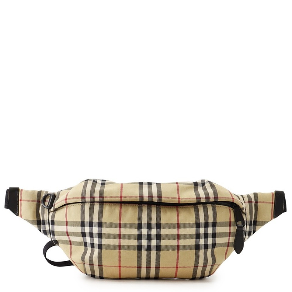 BURBERRY Nova Check Waist Bag Canvas Archive Beige 8084114