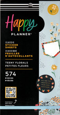Happy Planner Teeny Florals Sticker Book - 30 Pages - 574 Pieces - NEW