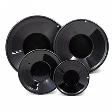 ASR Outdoor Black Gold Mining Pans for Gold Prospecting 2 Riffle Types 4pc Set
