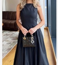 Reformation Elvira Open Back Midi Dress Black Organic Cotton NWT Size 6