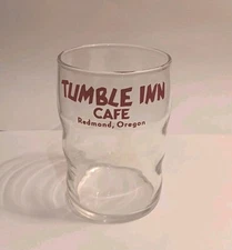 Tumble Inn Cafe 8oz Water / Juice Glass. Wavy, Clear. Redmond, Oregon. Vintage.