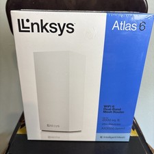 Linksys Atlas 6 Dual-Band MX2001 Wi-Fi 6 Mesh System - White New Sealed Home