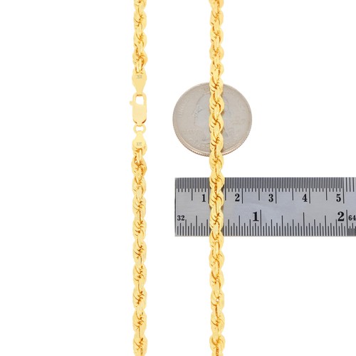 Collar pulsera de oro amarillo de 10 quilates de 1,5 mm-10 mm cadena cuerda D/C para hombre y mujer de 7"-30" - Imagen 128 de 156