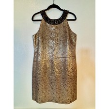 Eliza J Metallic Brocade Jeweled Party Dress Size 12