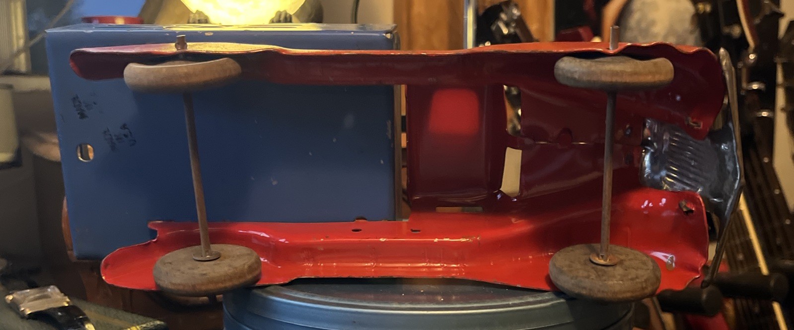 Vintage Early Stake Delivery Truck, Pressed Steel, Wyandotte Marx,