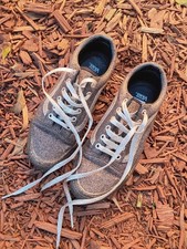 VANS Old Skool Glitter Low Top Silver Multicolor Lace Up Athletic Shoes