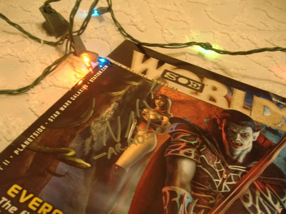 EVERQUEST SIGNED BY BRAD MCQUAID!, RARE SOE WORLDS MAGAZINE - Image 2 of 4