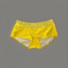 Vintage Victoria s Secret Bright Yellow Polka Dot Cotton Low Rise Panty Y2K New