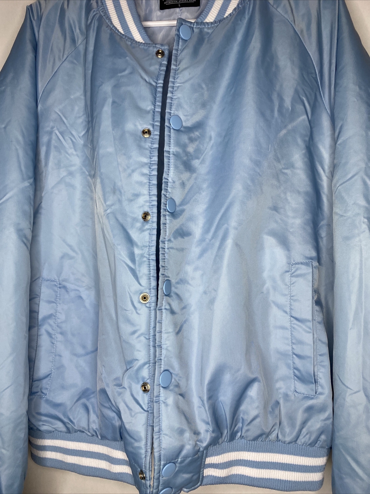 Light Blue Varsity Nylon Jacket - image 8
