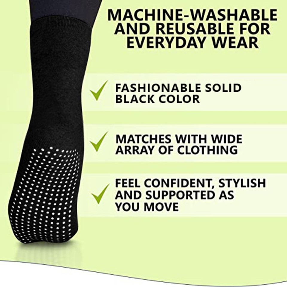 Gallery Detail: 2 Pairs Of Grippy Anti Slip Non Skid Socks For