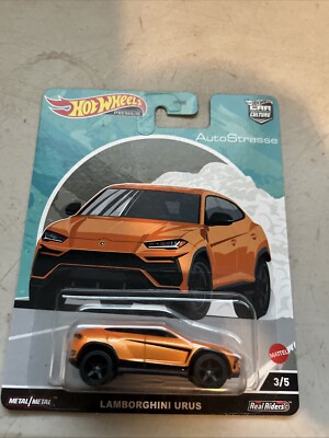 Hot Wheels Premium Car Culture Autostrasse Lamborghini Urus 3/5 Orange Black Rim