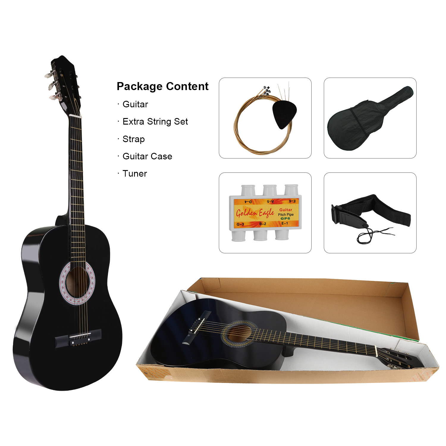 Best Choice Products SKY120 Beginners Acoustic Guitar Set Blue for