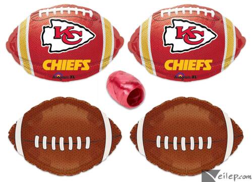 Kansas City Chiefs playoffs football Mylar Starter 5 pièces pack ballon or rouge - Photo 1 sur 3