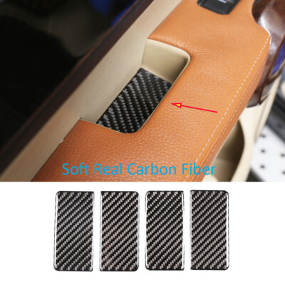Carbon Fiber Armrest Storage Box Mat Pads Cover Kit For Honda CRV CR-V 2007-2011