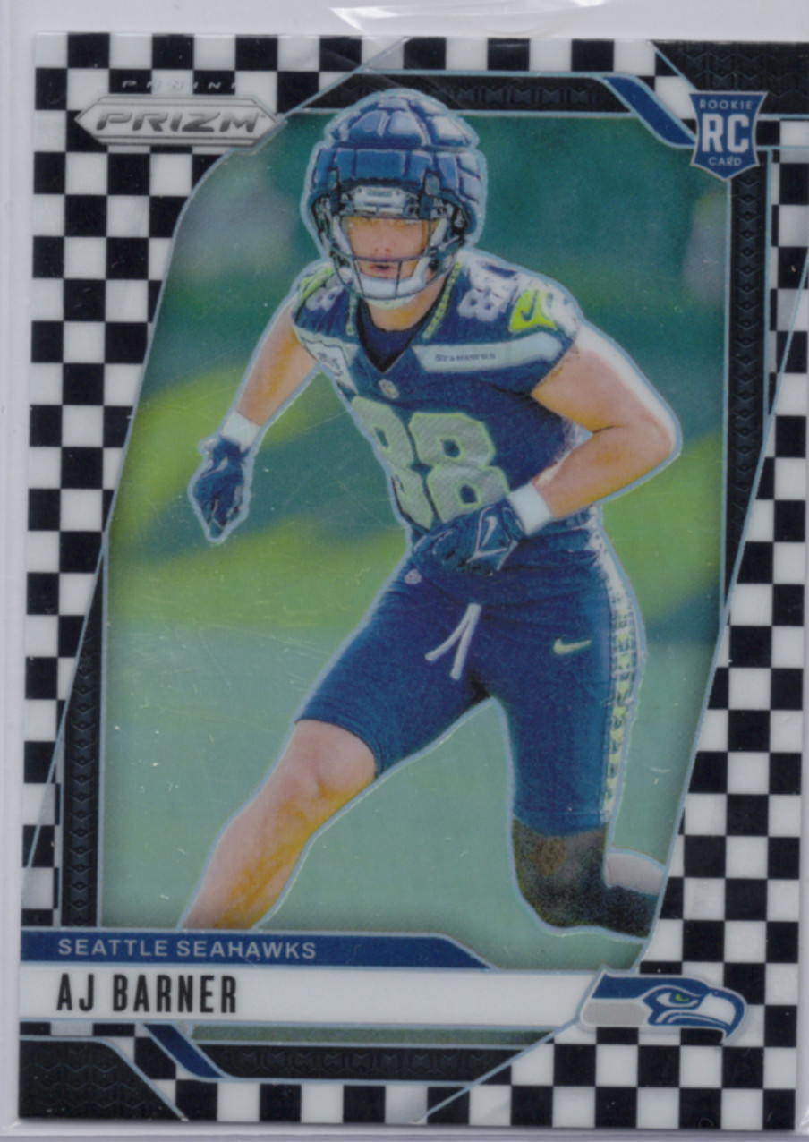 AJ BARNER RC 2024 PANINI PRIZM BLACK AND WHITE CHECKER ROOKIE
