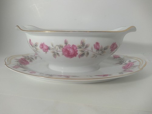 Vintage RC Nippon Toki Kaisha Pink Rose Floral Pattern Gravy Bowl - Picture 8 of 8