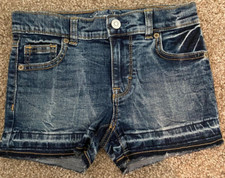 NWOT GYMBOREE GIRLS DENIM SHORTS, DISTRESSED JEANS, SZ. 6, ADJUSTABLE WAIST