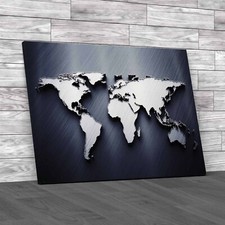 World Map Original Canvas Print Large Picture Wall Art
