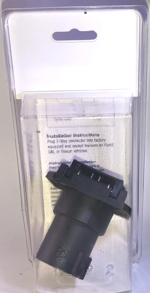 Enchufe de repuesto para coche de 7 vías listo para remolque 118015 negro para Ford, GM y Nissan-NUEVO Foto 3 de 4