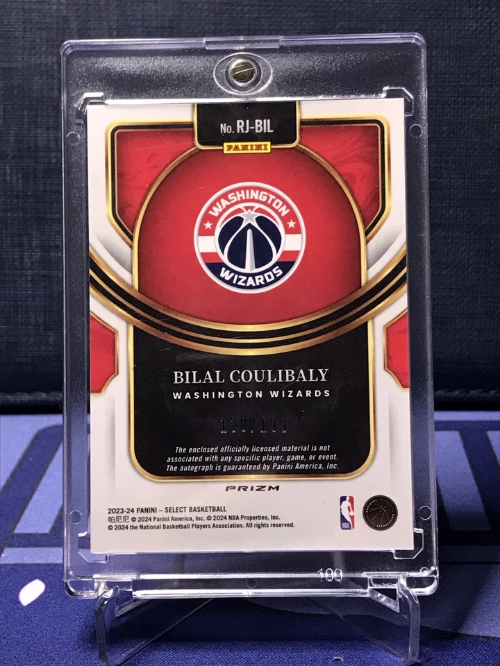 2023-24 Panini Select Bilal Coulibaly #RJ-BIL Silver Prizm RC Patch Auto /199 - Image 2 of 2