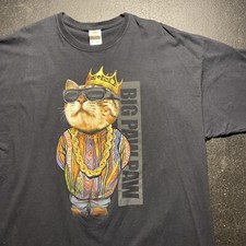 Fruit Of The Loom Big Paw Paw T-Shirt Black Crew Neck 100 Cotton Tee 2XL